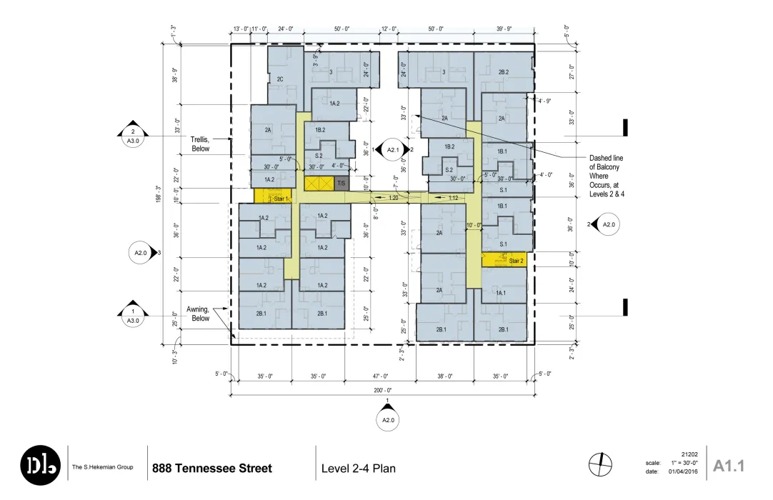 Residential floor site plan for 789 Minnesota in San Francisco.