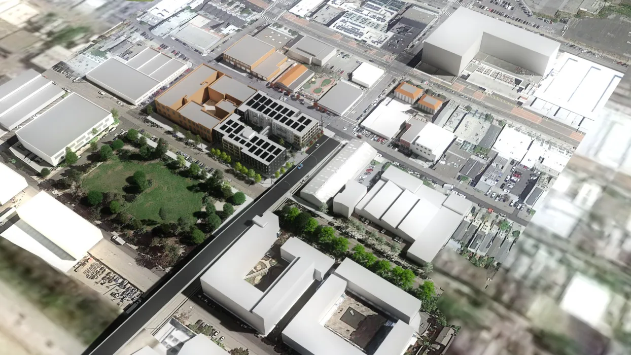 Aerial rendering for 789 Minnesota in San Francisco.