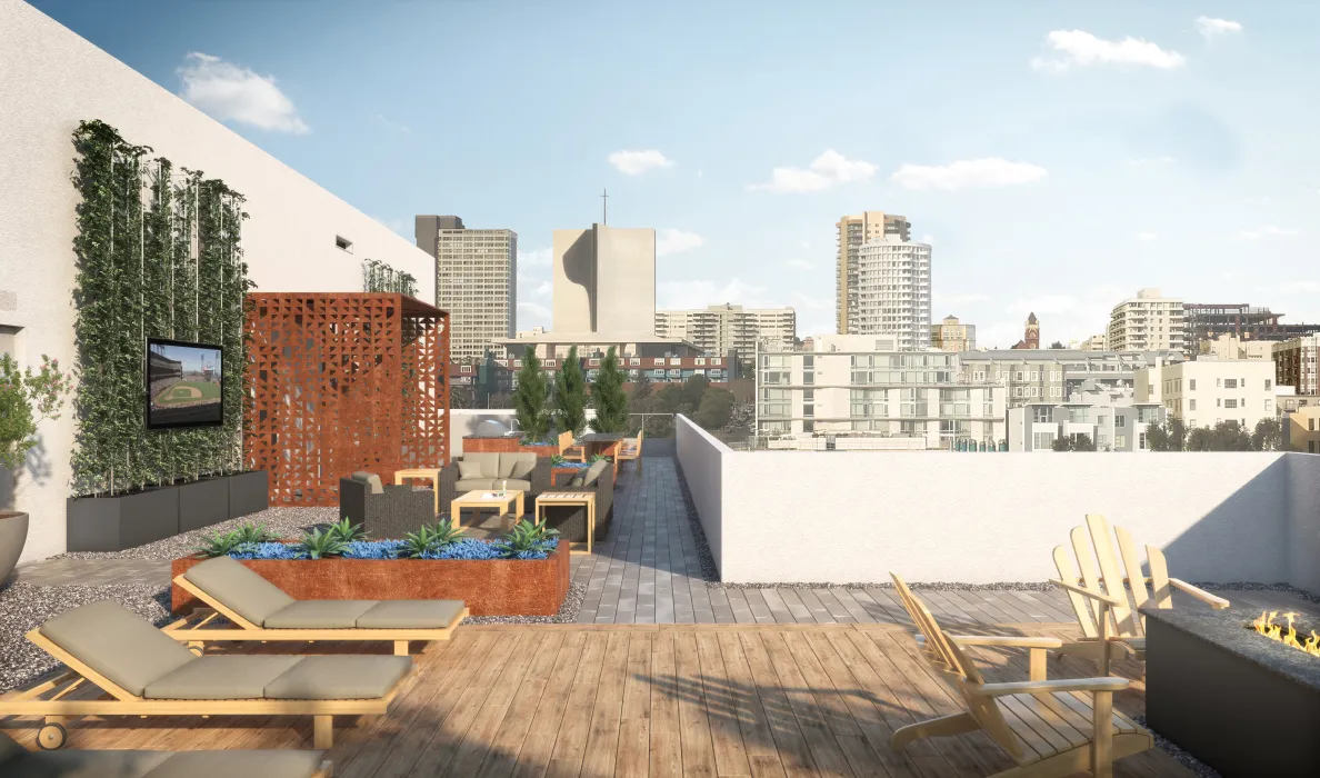 Rendering of rooftop view of 388 Fulton in San Francisco, CA.