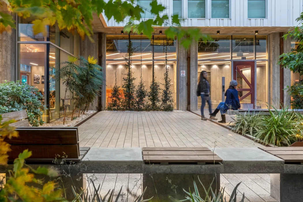 Courtyard view of 388 Fulton in San Francisco, CA.