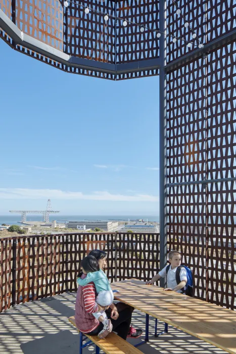 Tower view of Pacific Pointe Apartments in San Francisco, CA.