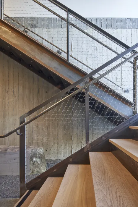 Stairs inside Harmon Guest House in Healdsburg, Ca.