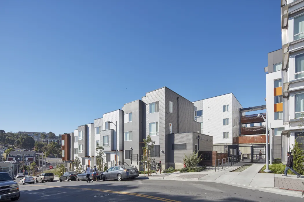 Exterior view of townhouses at 847-848 Fairfax Avenue in San Francisco.