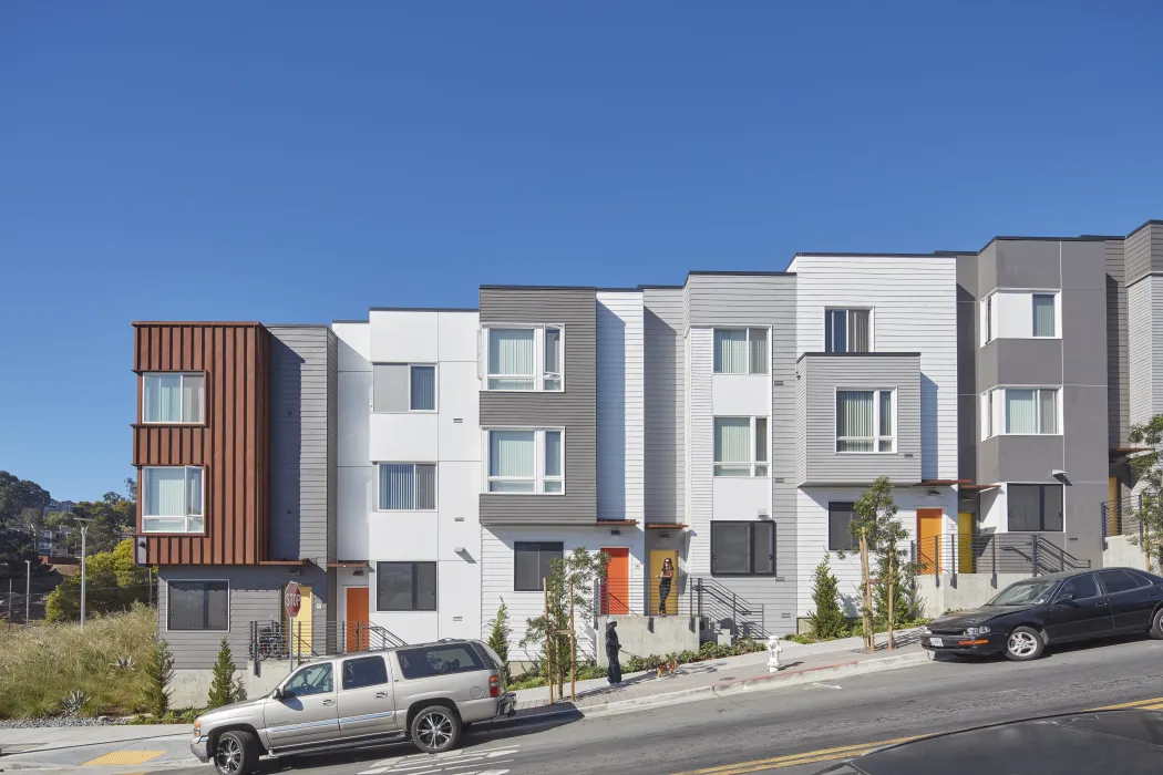 Exterior view of townhouses at 847-848 Fairfax Avenue in San Francisco.