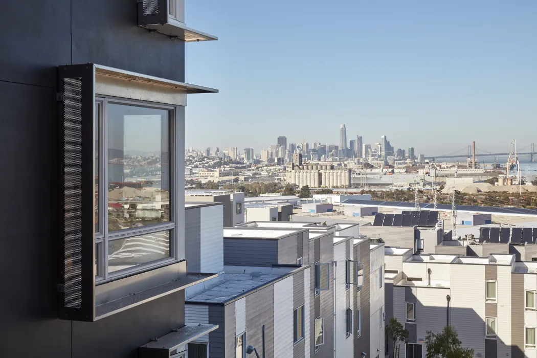 Looking out to the bay from 847-848 Fairfax Avenue in San Francisco.