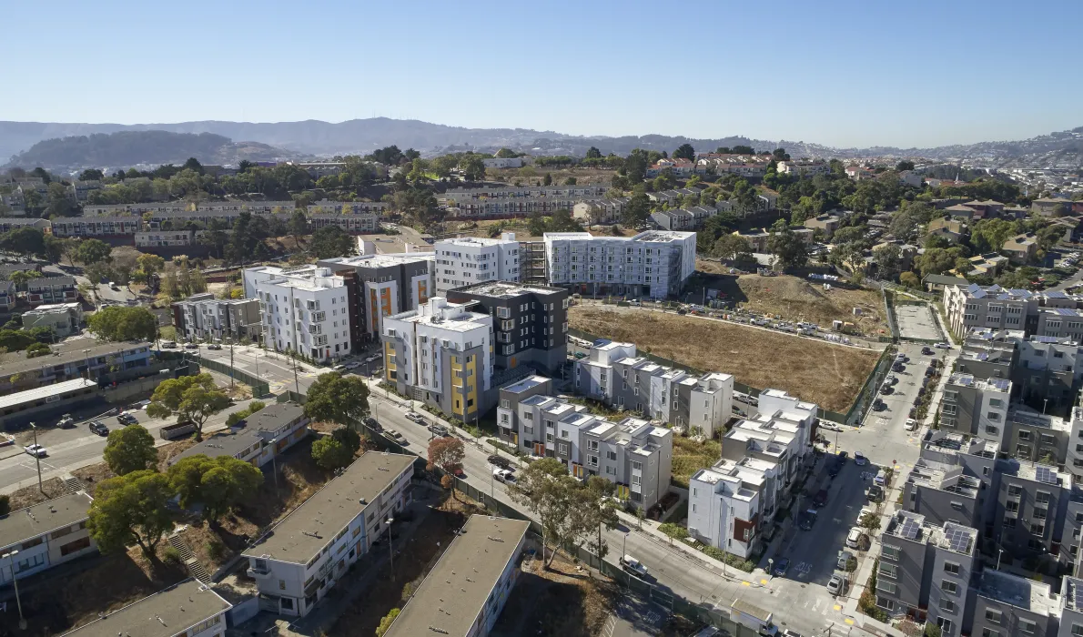 Aerial view of 847-848 Fairfax Avenue in San Francisco.