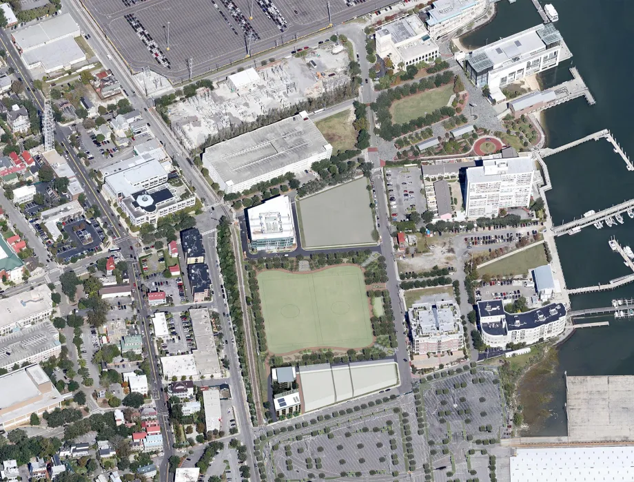Aerial site plan of Williams Terrace in Charleston, SC.