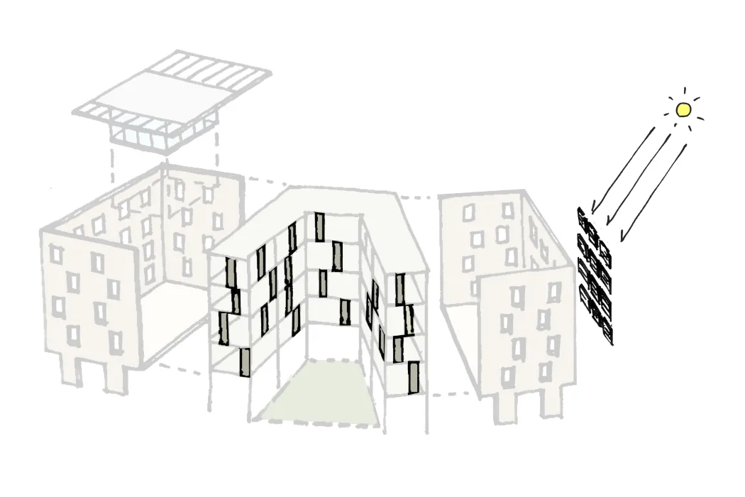 Sketch of Williams Terrace in Charleston, SC.