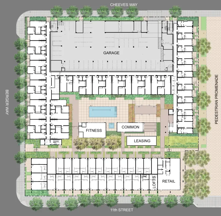 Site plan of Union Flats in Union City, Ca.
