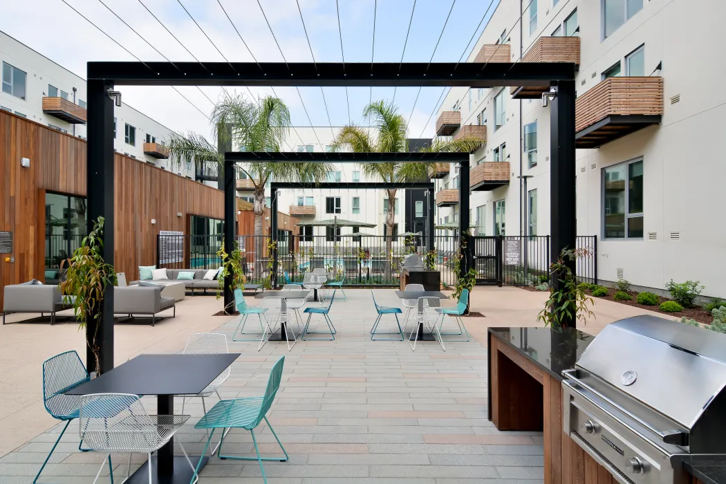 Courtyard picnic patio in Union Flats in Union City, Ca.