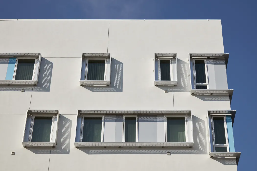 Detail of exterior of 901 Fairfax Avenue in San Francisco, CA.