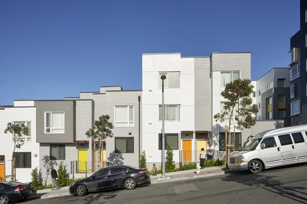 Exterior view of townhouses at 847-848 Fairfax Avenue in San Francisco.