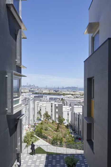 Looking out to the bay from 847-848 Fairfax Avenue in San Francisco.