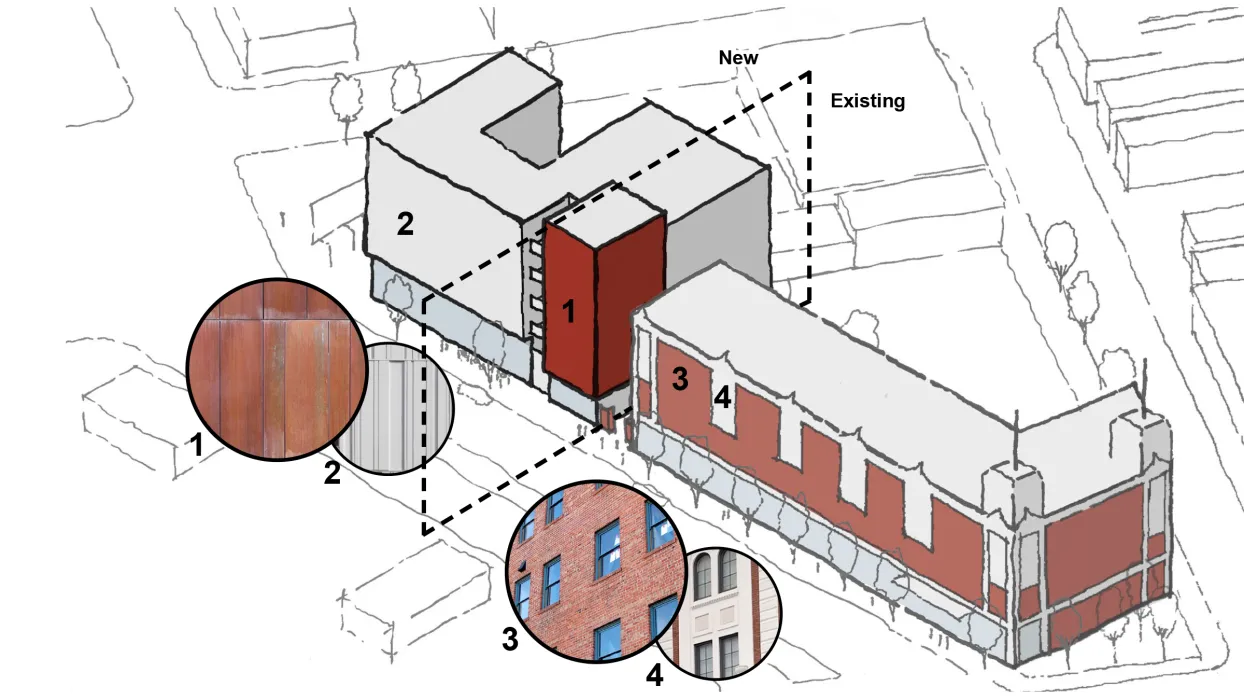 Historic Palette Diagram for 34th and San Pablo Affordable Family Housing in Oakland, California.