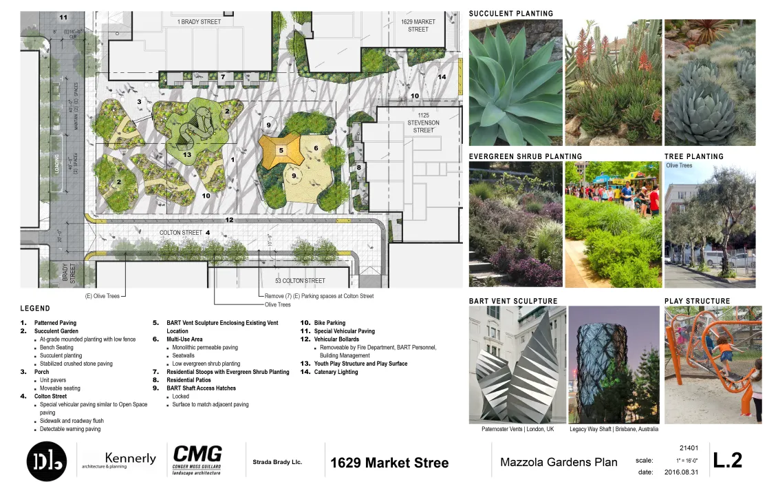Mazzola Gardens plan for Brady Block development in San Francisco.