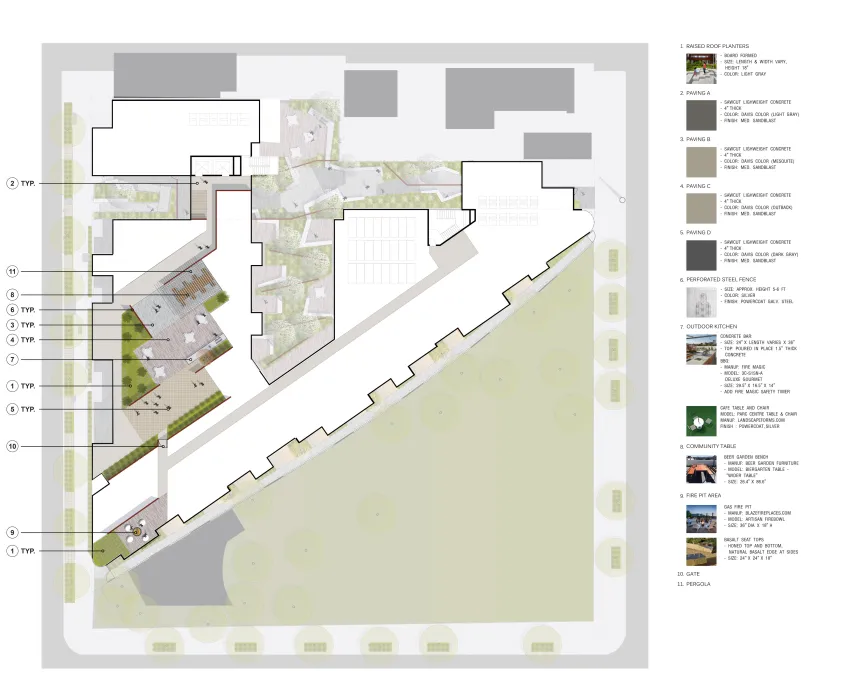 Roof level site plan for 2675 Folsom Street in San Francisco.