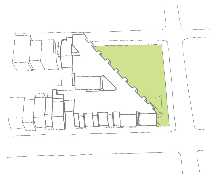 Diagram highlighting the park at 2675 Folsom Street in San Francisco.