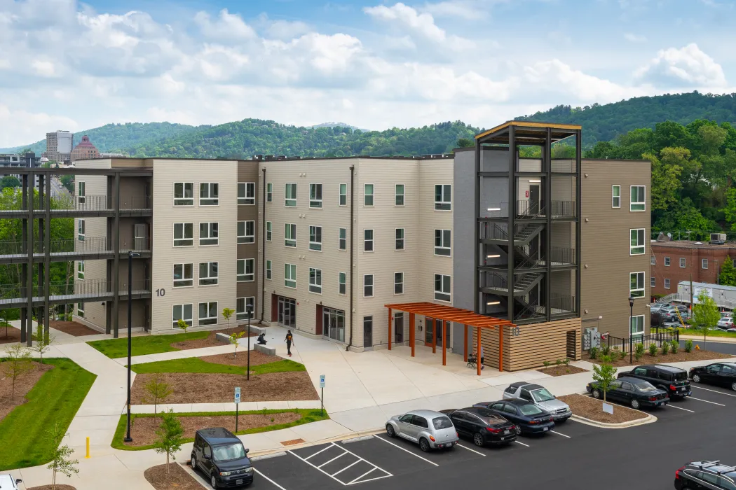 Exterior view of Lee Walker Heights in Asheville, North Carolina.