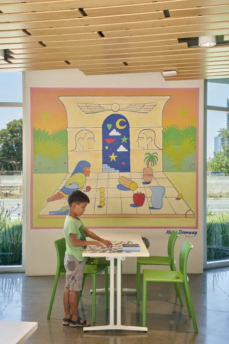 Learning center inside Edwina Benner Plaza in Sunnyvale, Ca.