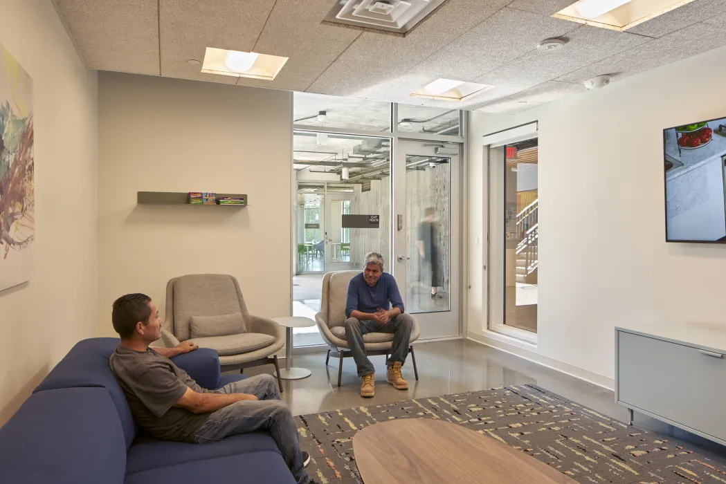 Community room inside Edwina Benner Plaza in Sunnyvale, Ca.