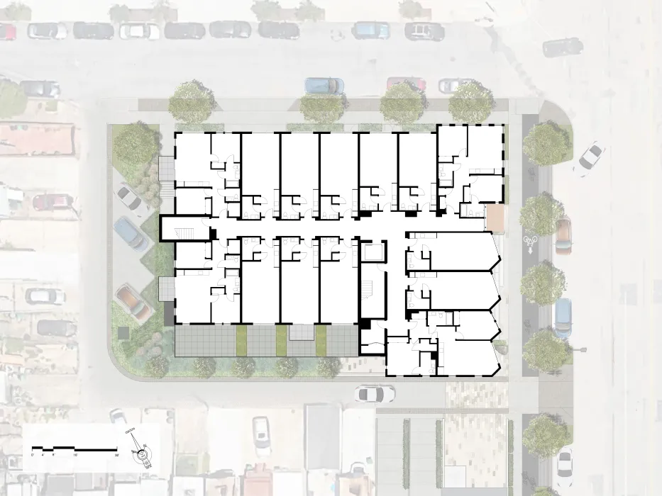 Site plan of A2 Apartments in Baltimore, Maryland.