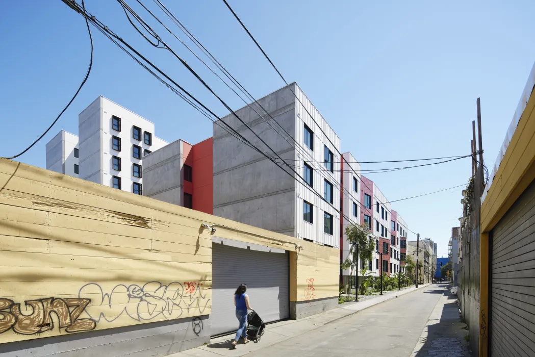 Rear of La Fénix at 1950, affordable housing in the mission district of San Francisco.