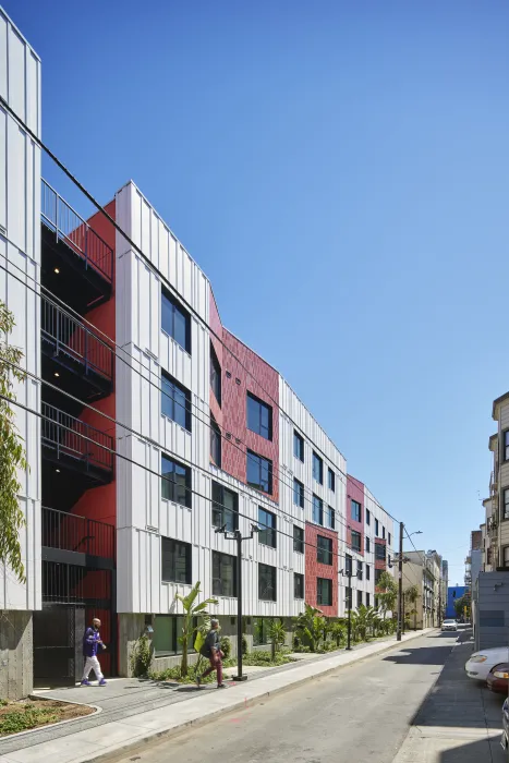 Rear of La Fénix at 1950, affordable housing in the mission district of San Francisco.