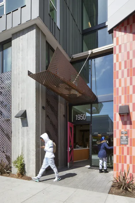 Entrance to La Fénix at 1950, affordable housing in the mission district of San Francisco.