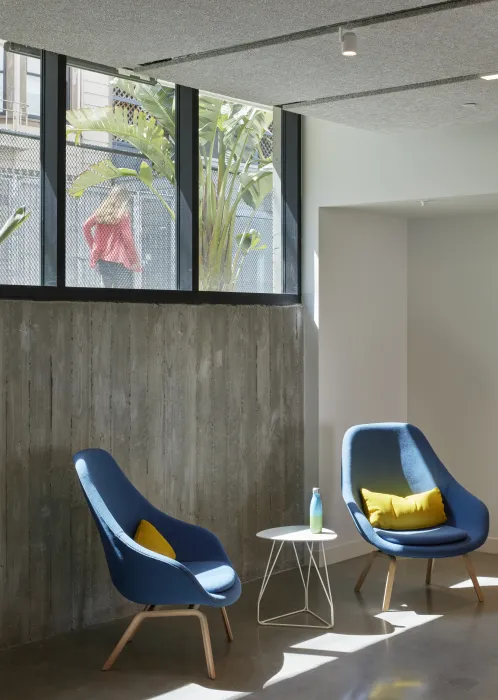 Community room inside La Fénix at 1950, affordable housing in the mission district of San Francisco.