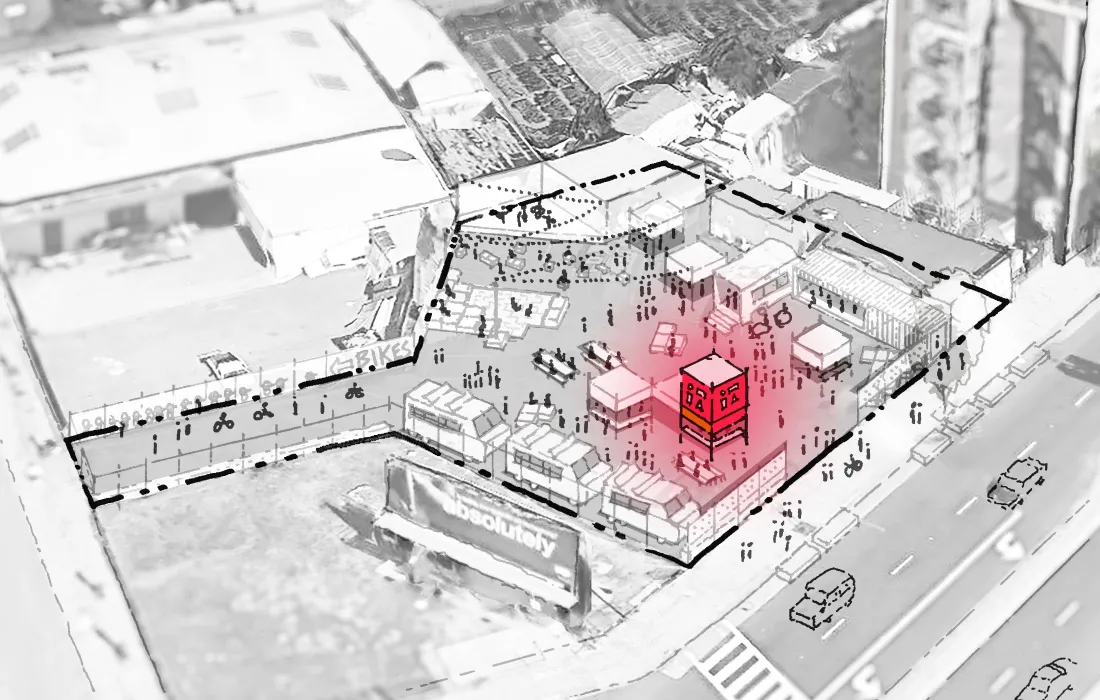 Site diagram of the latern at SPARC-It-Place in Oakland, Ca.