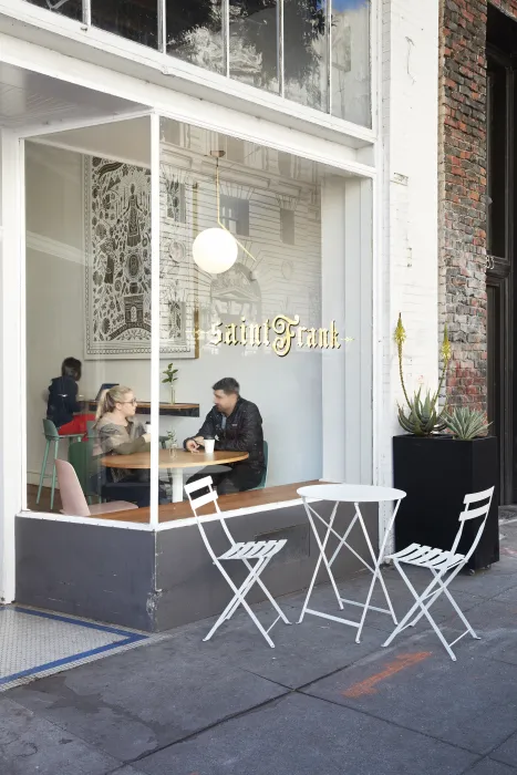 Entrance to Saint Frank Roastery in San Francisco.