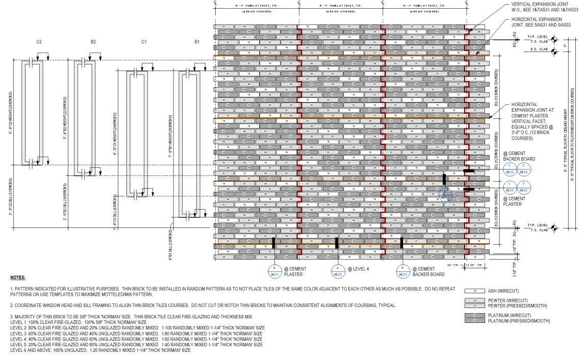 Diagram of tile for 555 Larkin in San Francisco.