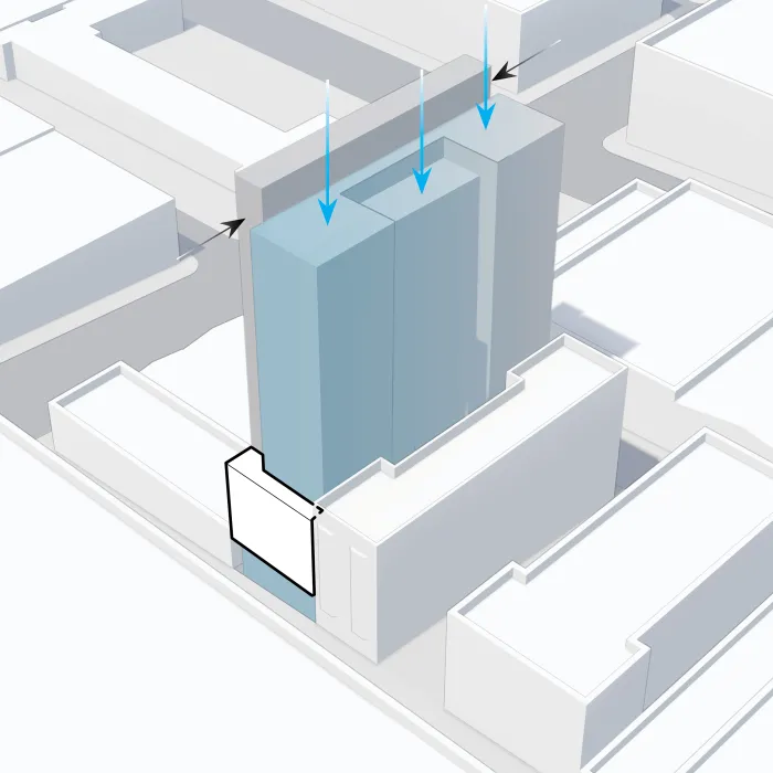 Varied height diagram of 921 O'Farrell in San Francisco, Ca.