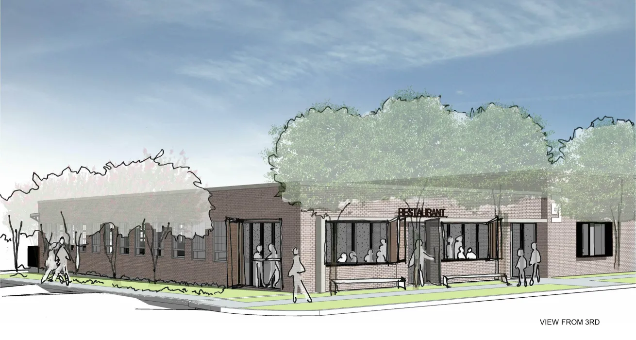 Exterior rendering view of the Blueprint Building in Birmingham, AL.