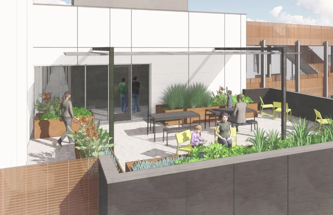 Rendering of the roof deck for 355 Sango Court in Milpitas, Ca.