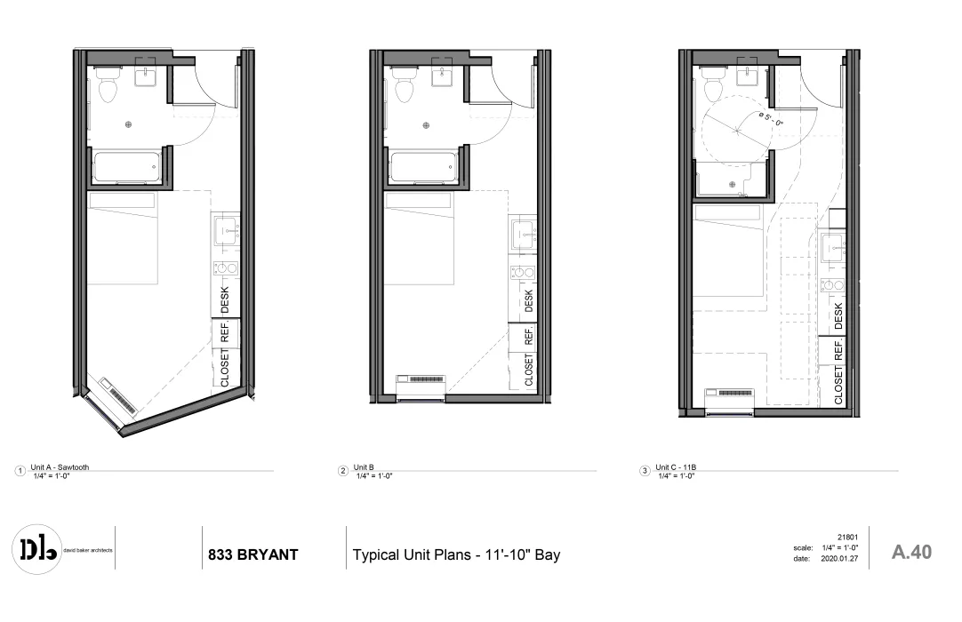 Modular unit plan for Tahanan Supportive Housing in San Francisco.