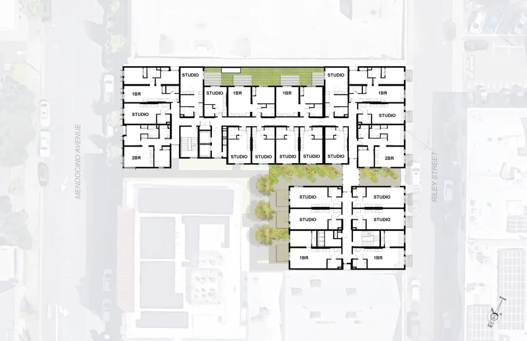 Third level floor plan for 420 Mendocino in Santa Rosa, California.
