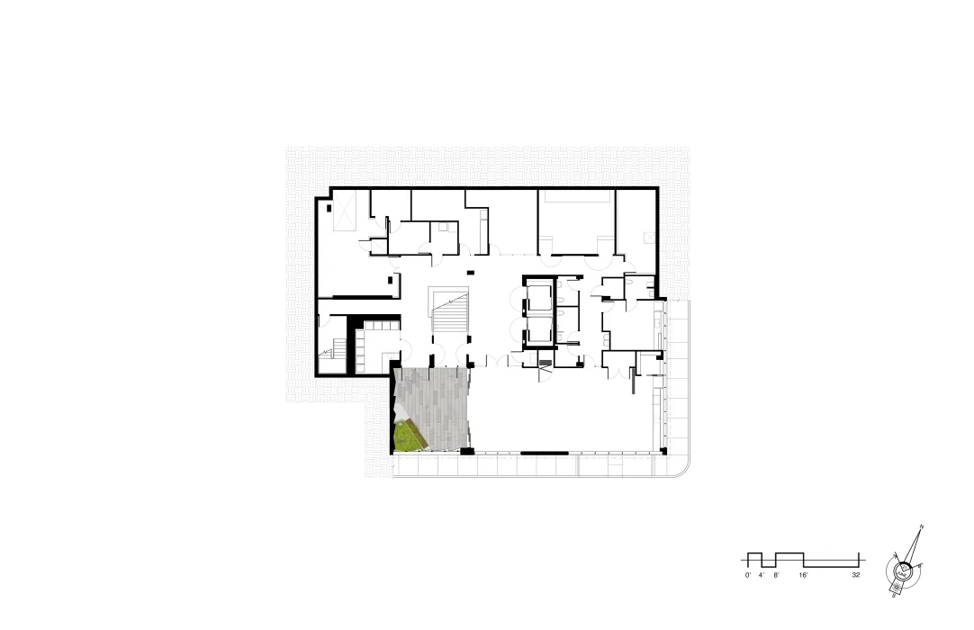 Basement site plan for Jazzie Collins, affordable supportive housing in San Francisco.