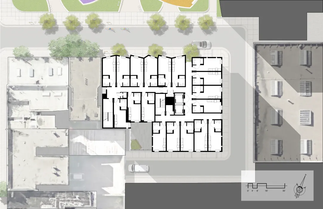 Diagram of a typical upper level for Jazzie Collins in San Francisco.