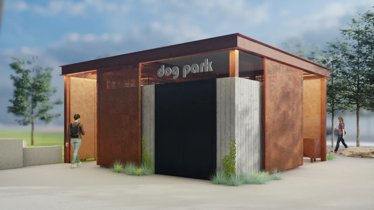 Rendering of the small convenience station at City Walk BHAM in Birmingham, Al. 