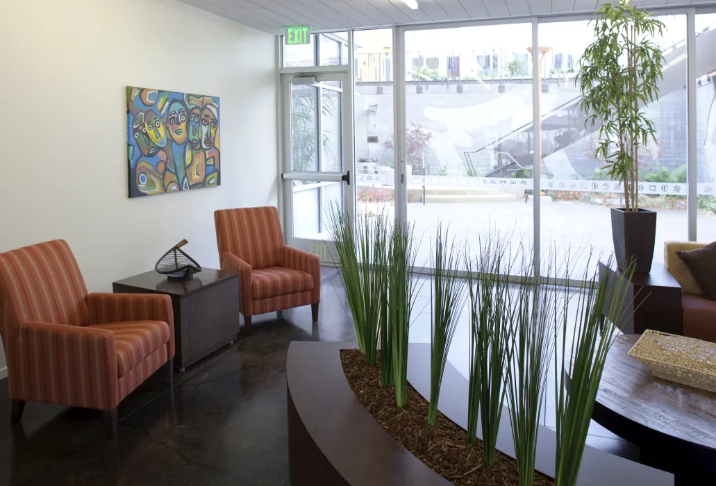 Entry lobby inside Armstrong Place Senior in San Francisco.