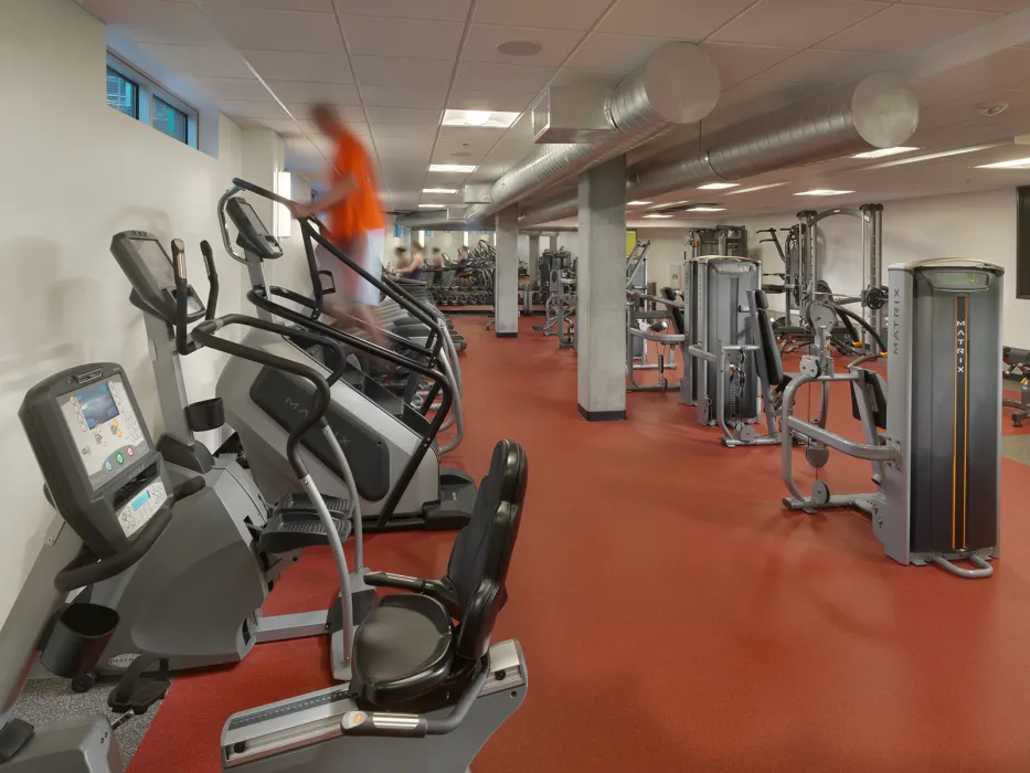 Fitness center inside Rincon Green in San Francisco.