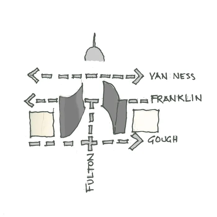 Diagram of 388 Fulton in San Francisco, CA.