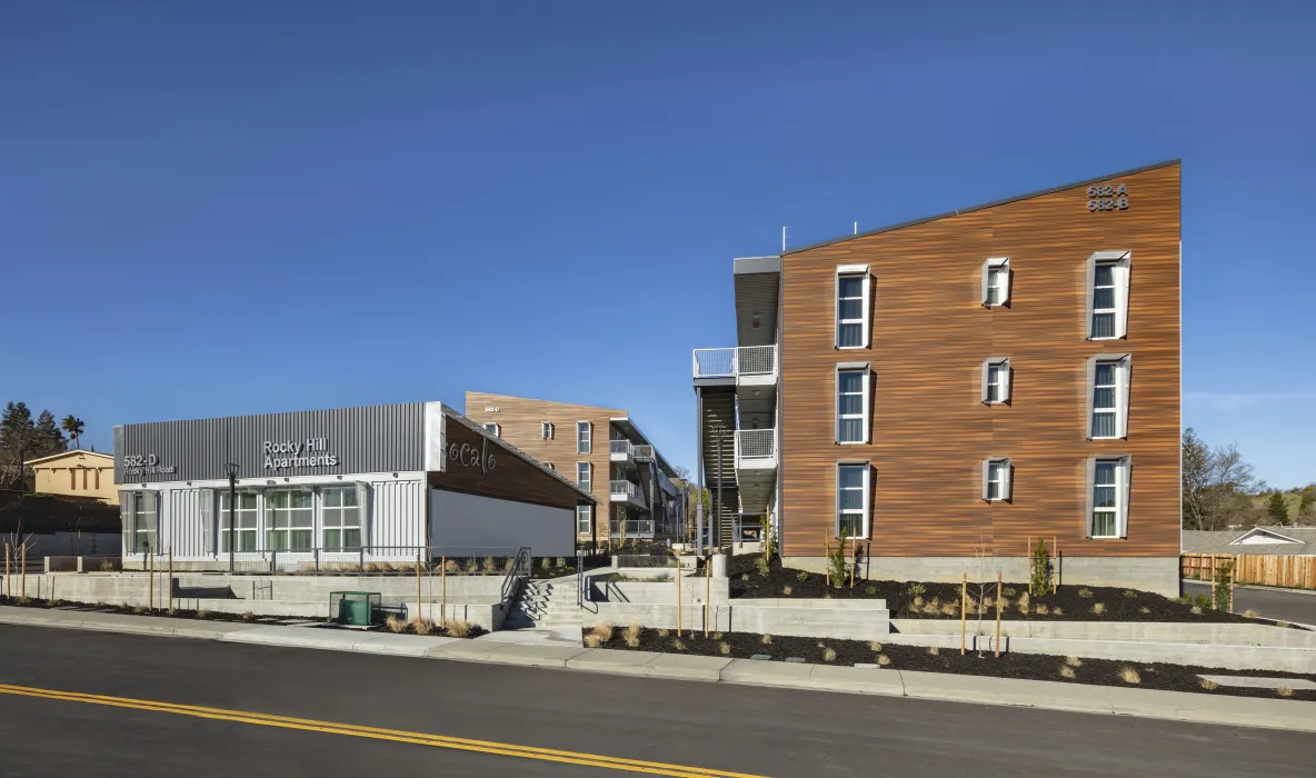 Street view of Rocky Hill Veterans Housing in Vacaville, California.