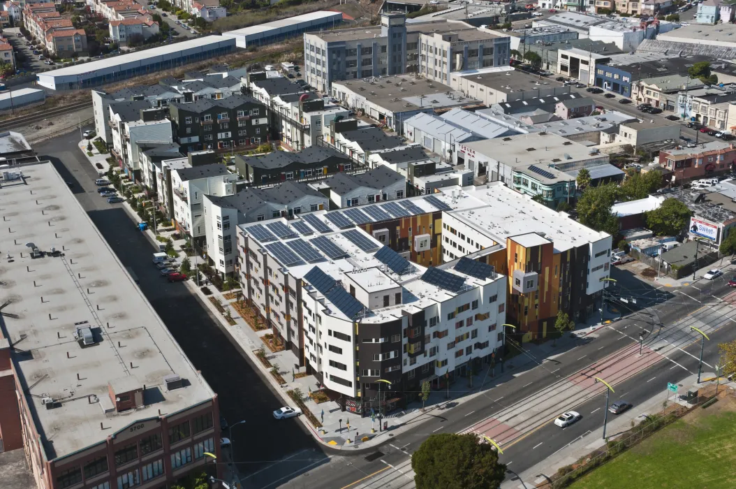 Aerial view of Armstrong Place Senior in San Francisco.