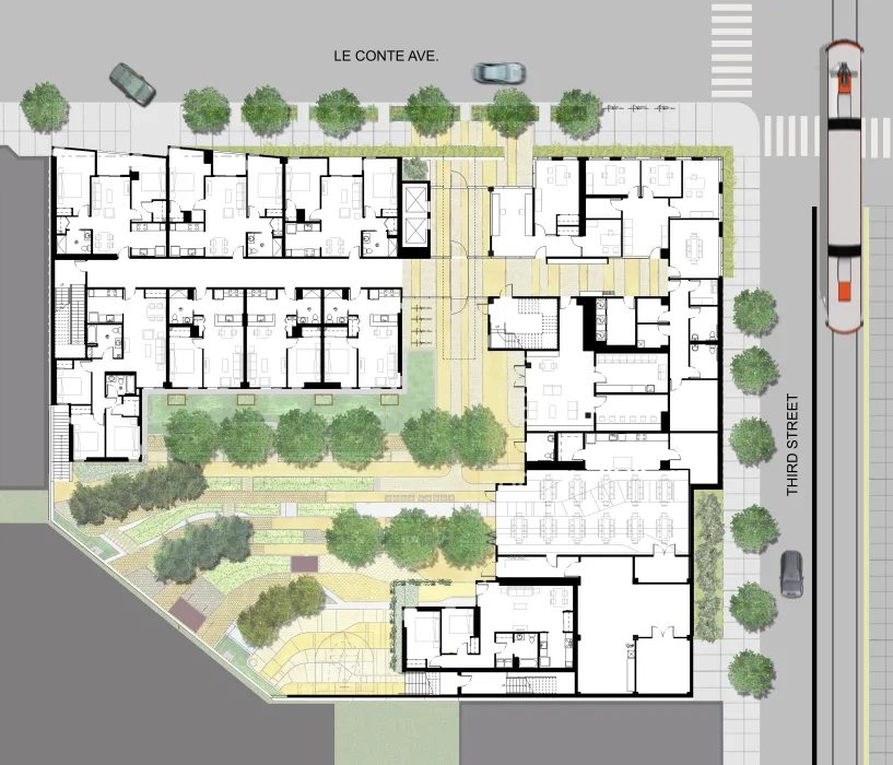 Ground level site plan for Bayview Hill Gardens in San Francisco, Ca.