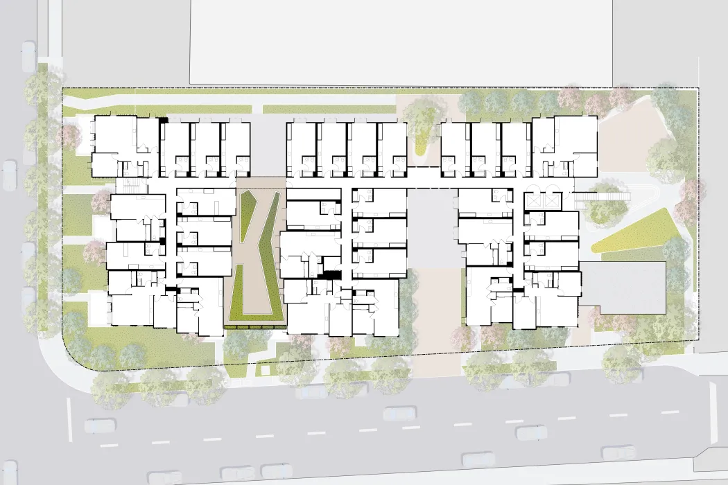 Second level site plan for 1100 La Avenida in Mountain View, California.