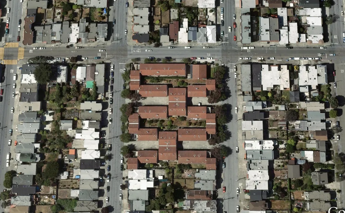Aerial google image of Holloway Terrace in San Francisco.