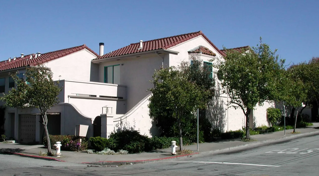 Exterior corner of Corner of Holloway and Faxon street at Holloway Terrace in San Francisco.