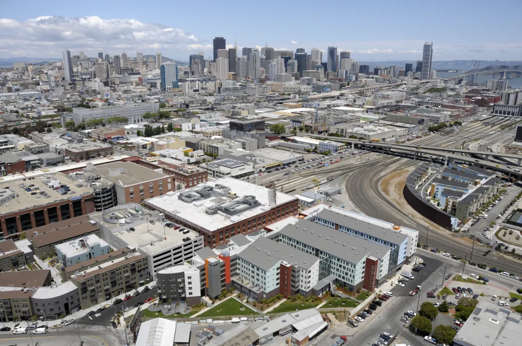 Aerial view of 888 Seventh Street in San Francisco.